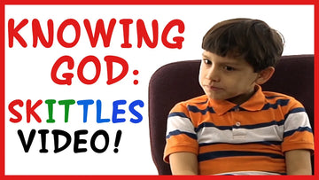 Child reacting to surprise Skittles in M&Ms during Knowing God Bible lesson video for kids ministry based on Psalm 34:8