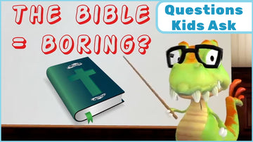 Melvin the animated dinosaur in free kids’ ministry video: Is The Bible Boring–Questions Kids Ask About God.