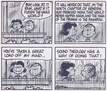 Children’s ministry graphic: Peanuts cartoon showing how sound doctrine calms anxious minds