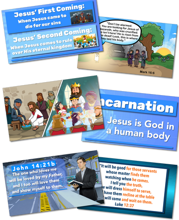 Lesson videos and teaching slides included in Spyence kids church curriculum