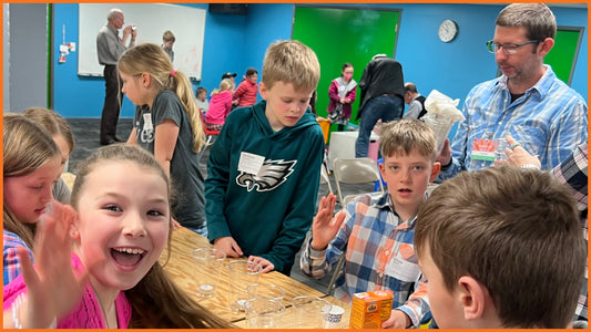 Low-prep kids curriculum being used by volunteer leader in church