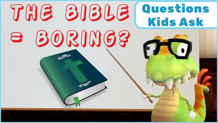 Melvin the animated dinosaur in free kids’ ministry video: Is The Bible Boring–Questions Kids Ask About God.