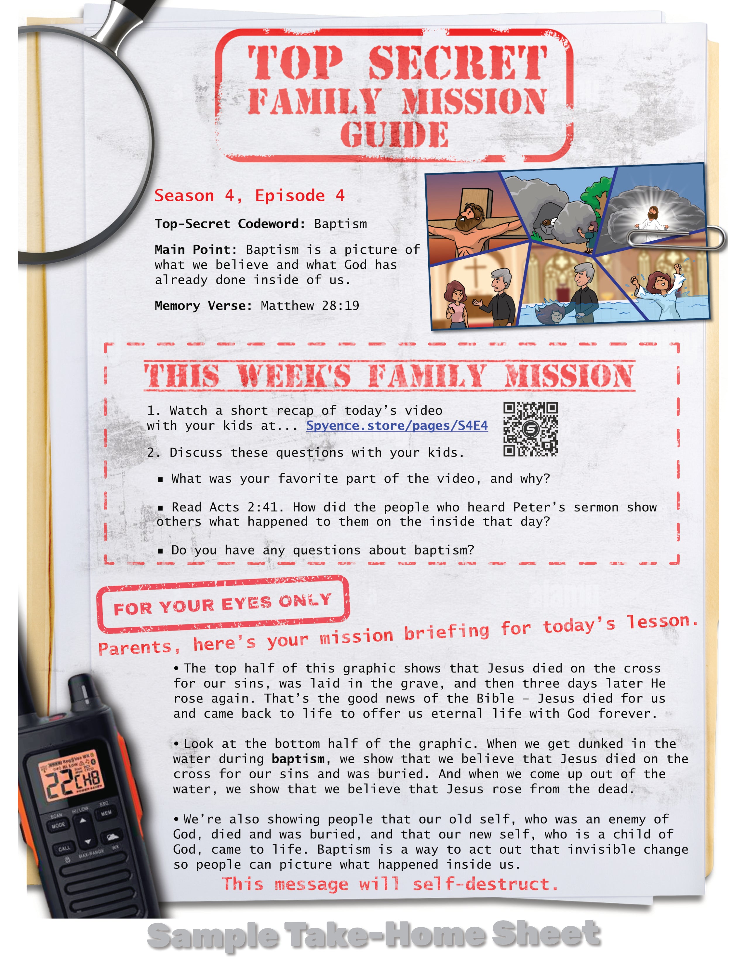 Family mission guide sample helping parents talk to their kids about baptism in the church