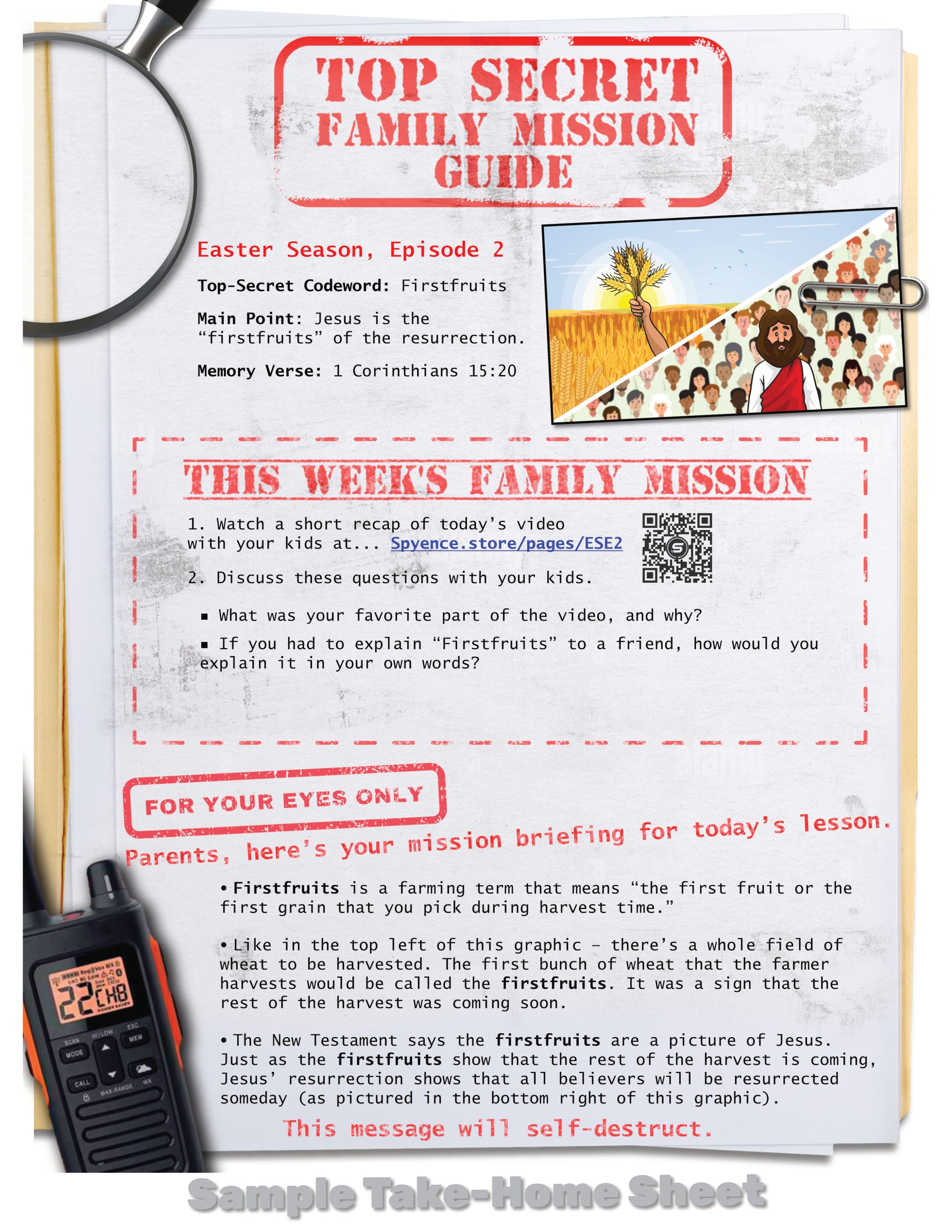 Family mission guide helping parents reinforce the Easter message